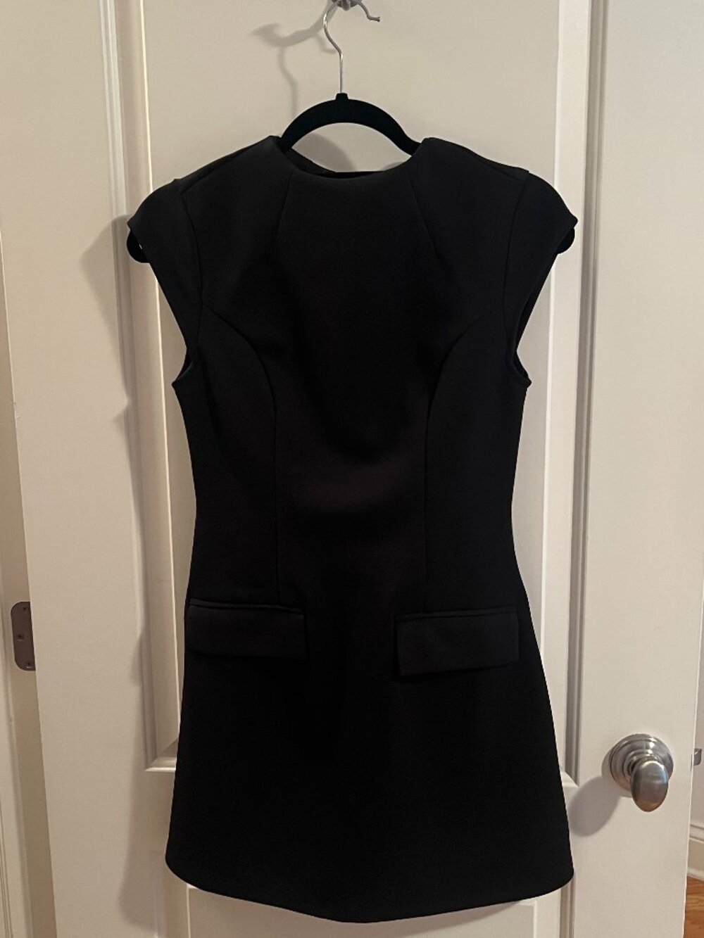Cider Black Cap Sleeve Structured Mini Dress Size XS Going Out